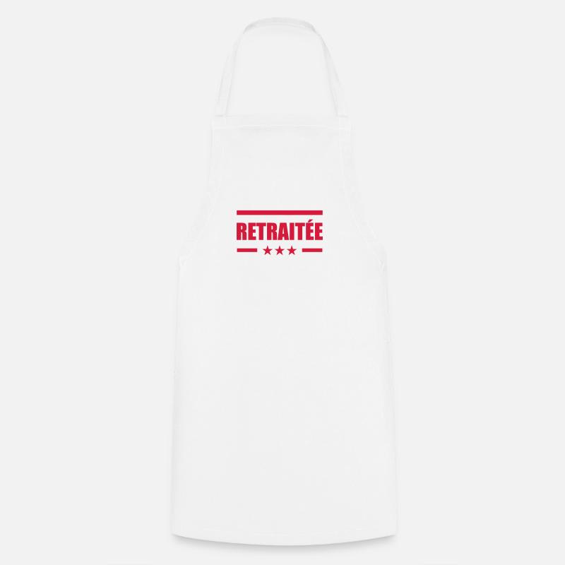 retraite / retraité / retraitée / pension - Tablier de cuisine - blanc
