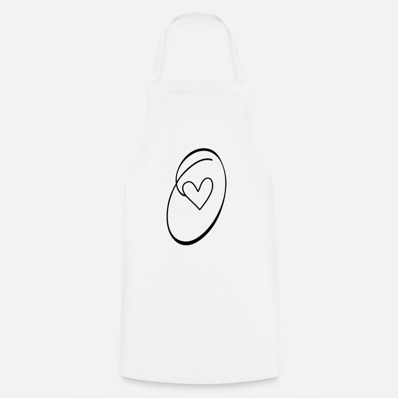 Lettre O Lettre O Calligraphie - Tablier de cuisine - blanc