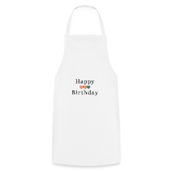 HAPPY BIRTHDAY - Tablier de cuisine - blanc - Devant - AI Model Male 185 dark (185cm)