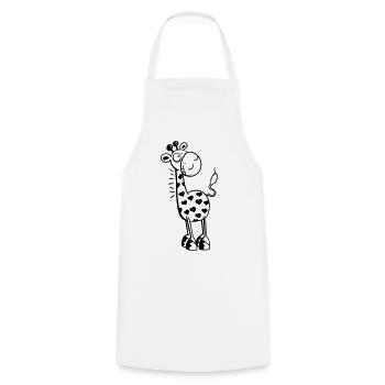 Cute Giraffe with hearts - Cooking Apron - white - Front - AI Model Male 185 dark (185cm)