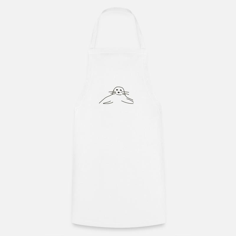 phoques phoques phoques animaux - Tablier de cuisine - blanc
