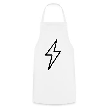 Symbole de foudre Contour Tonnerre Orage - Tablier de cuisine - blanc - Devant - AI Model Male 185 dark (185cm)