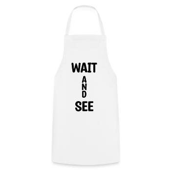 Qui vivra verra - Tablier de cuisine - blanc - Devant - AI Model Male 185 dark (185cm)
