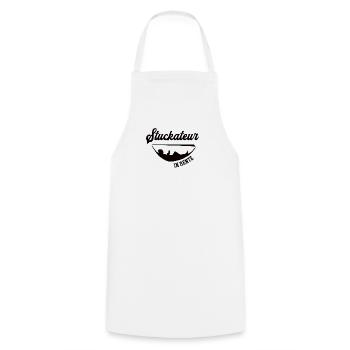 Stuckateur in Rente Rentenbeginn Stukkateure Chef - Kochschürze - Weiß - Vorne - AI Model Male 185 dark (185cm)