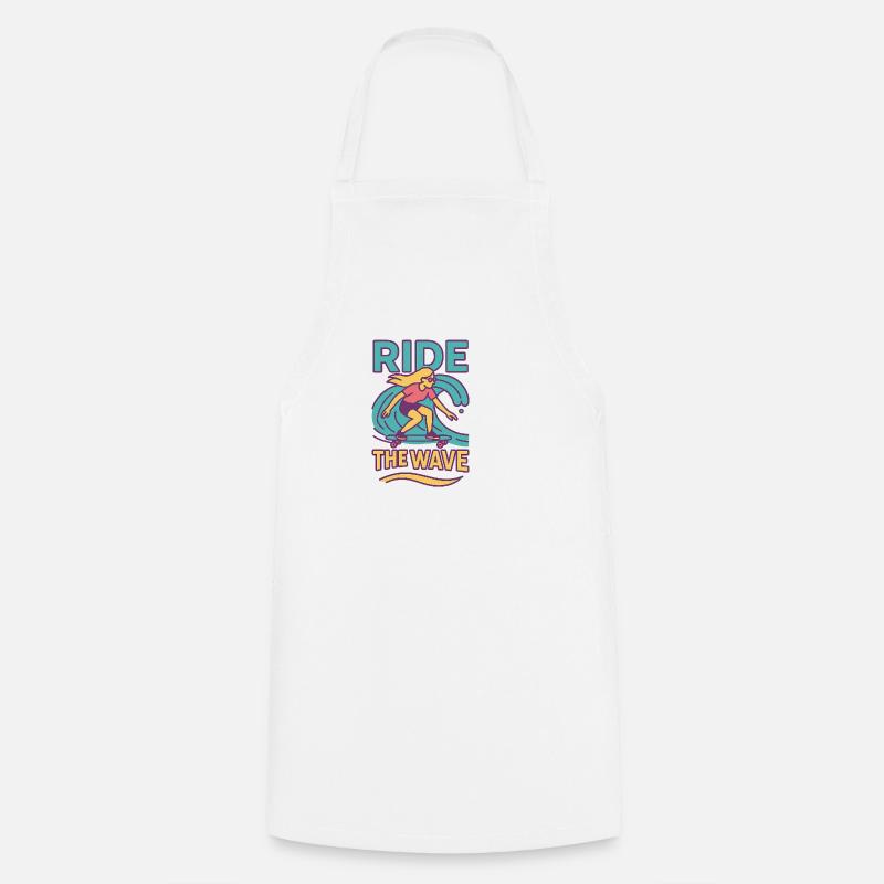 Surfing & Scrolling Theme T-Shirt - Cooking Apron - white