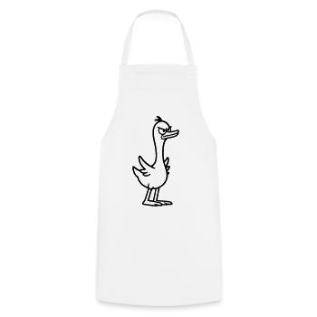 Angry goose - Cooking Apron - white - Front - AI Model Male 185 dark (185cm)