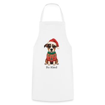 Be Kind – Dog in Christmas Sweater - Kochschürze - Weiß - Vorne - AI Model Male 185 dark (185cm)