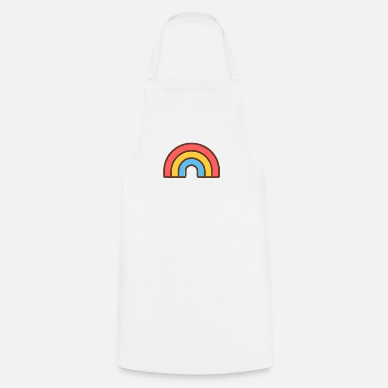 Arc-en-Ciel rétro éclatant - Tablier de cuisine - blanc
