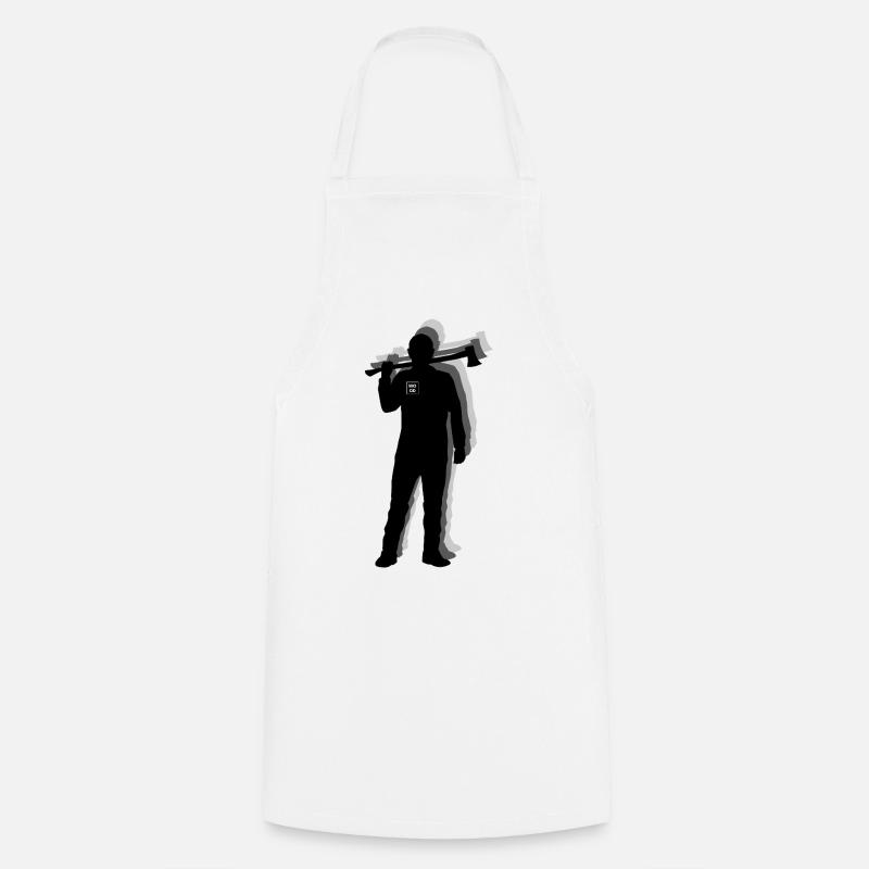 Lumberjack Shadow with Lumber Load - Cooking Apron - white