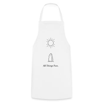 All Things Pass - Cooking Apron - white - Front - AI Model Male 185 dark (185cm)