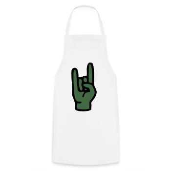 Scout greeting hand signal summer camp - Cooking Apron - white - Front - AI Model Male 185 dark (185cm)