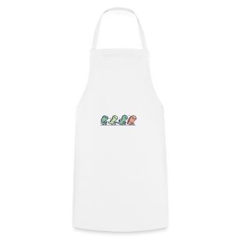 Dinosaur Family - Cooking Apron - white - Front - AI Model Male 185 dark (185cm)