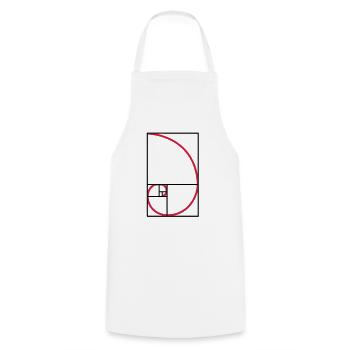 Fibonacci golden ratio type curve - Cooking Apron - white - Front - AI Model Male 185 dark (185cm)