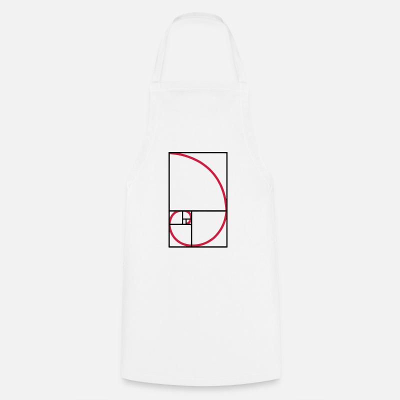 Fibonacci golden ratio type curve - Cooking Apron - white