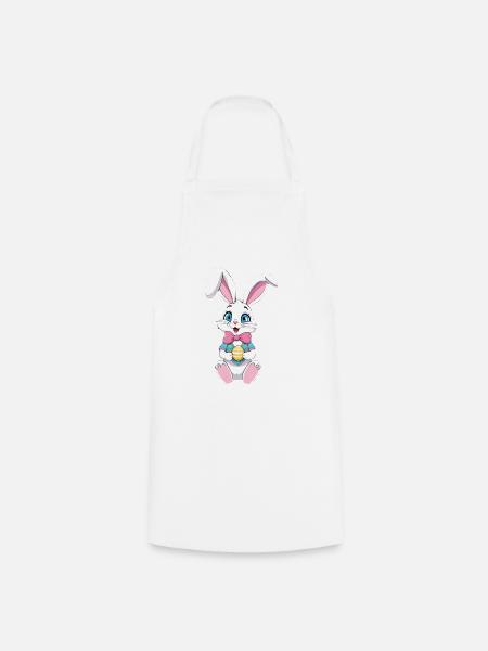 Osterhase mit Ostereiern - Kochschürze - Weiß