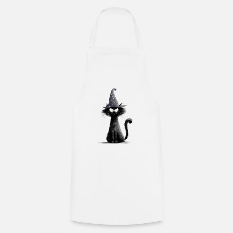 Drôle de chat mage - Tablier de cuisine - blanc