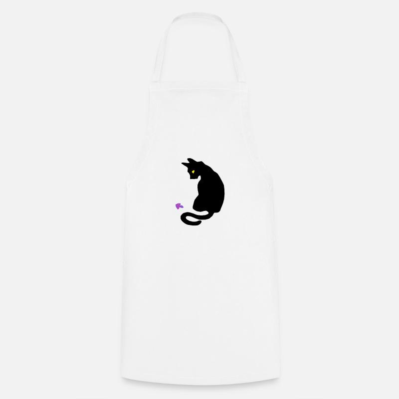 Chat - Tablier de cuisine - blanc