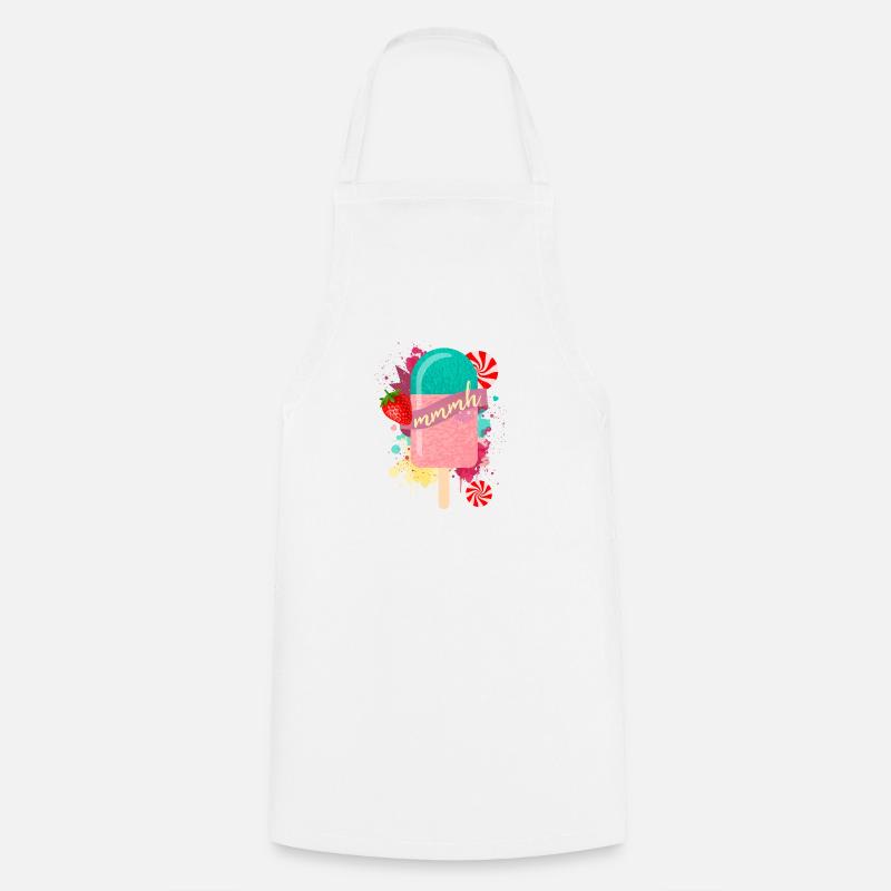 Glace d'été en style - Tablier de cuisine - blanc