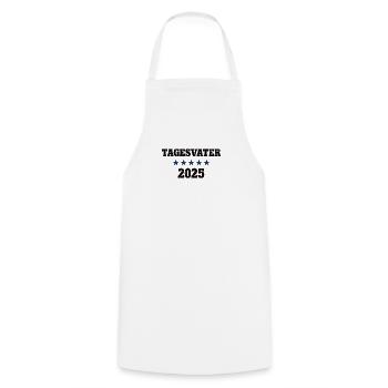 Tagesvater 2025 Tagespapa Werden Beruf Erzieher - Kochschürze - Weiß - Vorne - AI Model Male 185 dark (185cm)