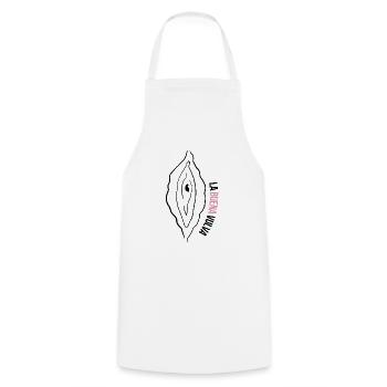 La Buena Vulva - Kochschürze - Weiß - Vorne - AI Model Male 185 dark (185cm)