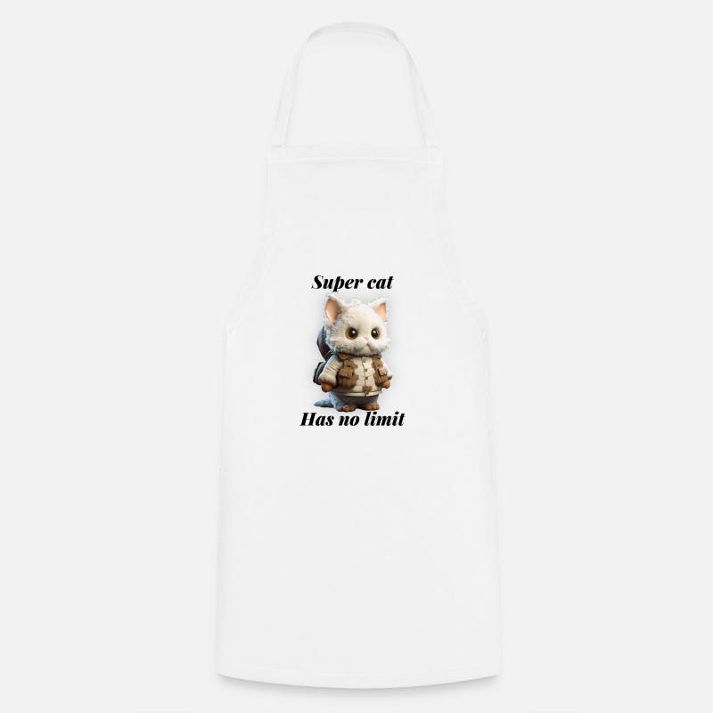 Super cat has no limit - Cooking Apron - white
