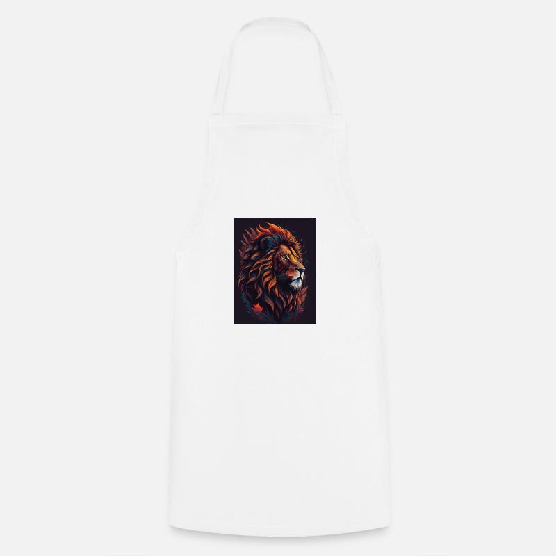 Lion - Tablier de cuisine - blanc