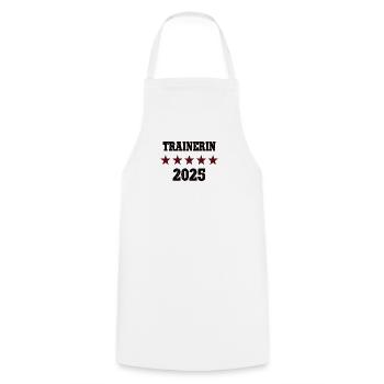 Trainerin Beruf Trainer Ausbildung Lizenz 2025 - Kochschürze - Weiß - Vorne - AI Model Male 185 dark (185cm)