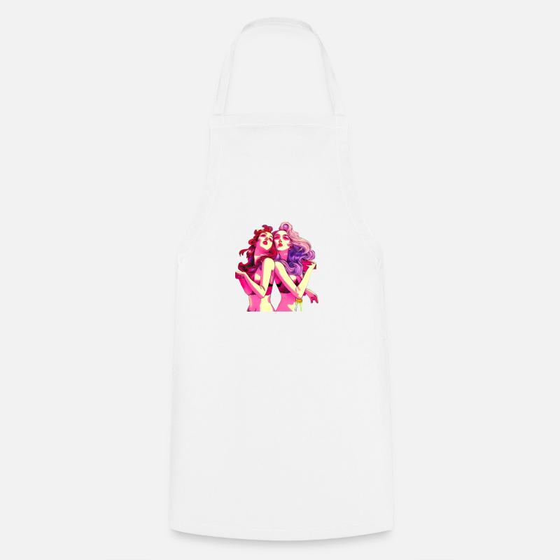 Double Frendship in a Dreamworls - Cooking Apron - white