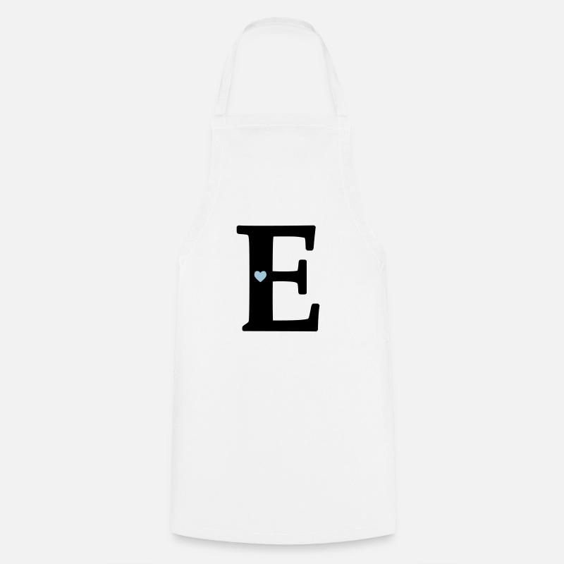 Letter E Initial point - Cooking Apron - white