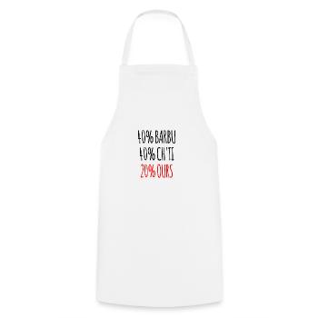 40% Barbu 40% ch'ti 20% Ours Cadeau Homme - Tablier de cuisine - blanc - Devant - AI Model Male 185 dark (185cm)