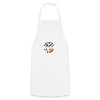 Honolua Maui Hawaii Îles hawaïennes Palmier - Tablier de cuisine - blanc - Devant - AI Model Male 185 dark (185cm)