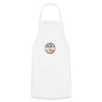 Jacksonville Florida Palm Tree Stylish Vacation - Cooking Apron - white - Front - AI Model Male 185 dark (185cm)