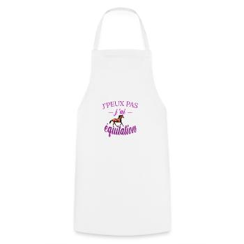 j peux pas j ai équitation tee shirt cheval fille - Tablier de cuisine - blanc - Devant - AI Model Male 185 dark (185cm)