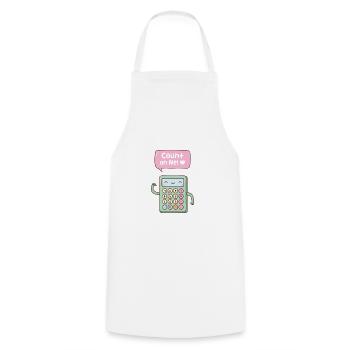 Cute Count On Me Calculator Pun Doodle - Cooking Apron - white - Front - AI Model Male 185 dark (185cm)