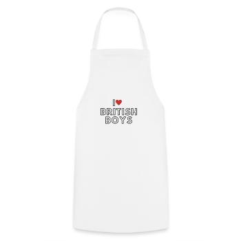 I Love British I Red He British - Tablier de cuisine - blanc - Devant - AI Model Male 185 dark (185cm)