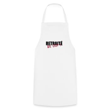 Retirement Pensioner Ruhestand Rentner Retraite - Cooking Apron - white - Front - AI Model Male 185 dark (185cm)