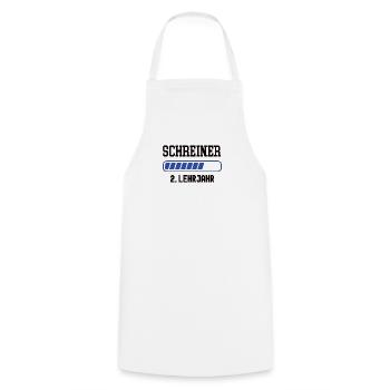 Ausbildung Schreiner 2. Lehrjahr Schreinerei Lehre - Kochschürze - Weiß - Vorne - AI Model Male 185 dark (185cm)
