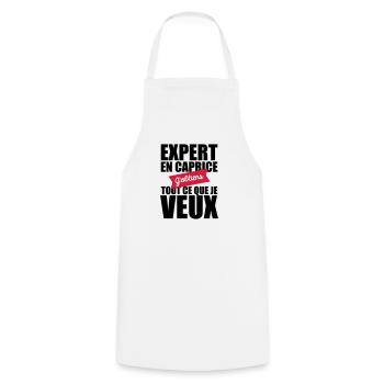 expert en caprice j'obtiens tout ce que je veux - Tablier de cuisine - blanc - Devant - AI Model Male 185 dark (185cm)