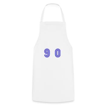 90. 90 ANS. 90e ANNIVERSAIRE. ANNIVERSAIRE 90 ANS. - Tablier de cuisine - blanc - Devant - AI Model Male 185 dark (185cm)