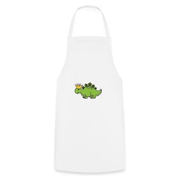 Dino couronne roi - Tablier de cuisine - blanc - Devant - AI Model Male 185 dark (185cm)