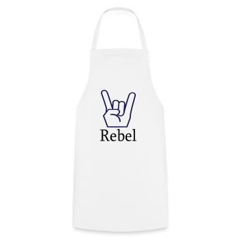 Rebel Metalfaust - Kochschürze - Weiß - Vorne - AI Model Male 185 dark (185cm)