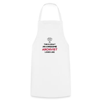 Archiviste / Archives / Travail / Métier / Job - Tablier de cuisine - blanc - Devant - AI Model Male 185 dark (185cm)