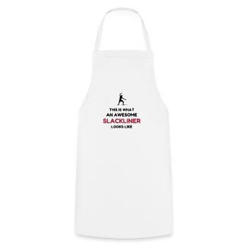 Slackline / Slackliner / Slack / Sport - Cooking Apron - white - Front - AI Model Male 185 dark (185cm)