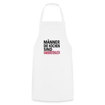 Männer die kochen sind unwiderstehlich - Kochschürze - Weiß - Vorne - AI Model Male 185 dark (185cm)