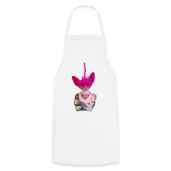 Sphynx Cat COLOR - Cooking Apron - white - Front - AI Model Male 185 dark (185cm)