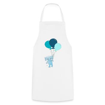 Éléphant personnalisable avec des ballons - Tablier de cuisine - blanc - Devant - AI Model Male 185 dark (185cm)
