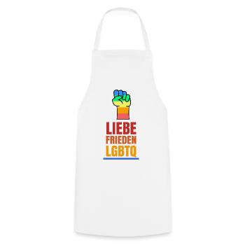 Liebe Gay Lgbt Sexualität Spruch Stolz Regenbogen - Kochschürze - Weiß - Vorne - AI Model Male 185 dark (185cm)