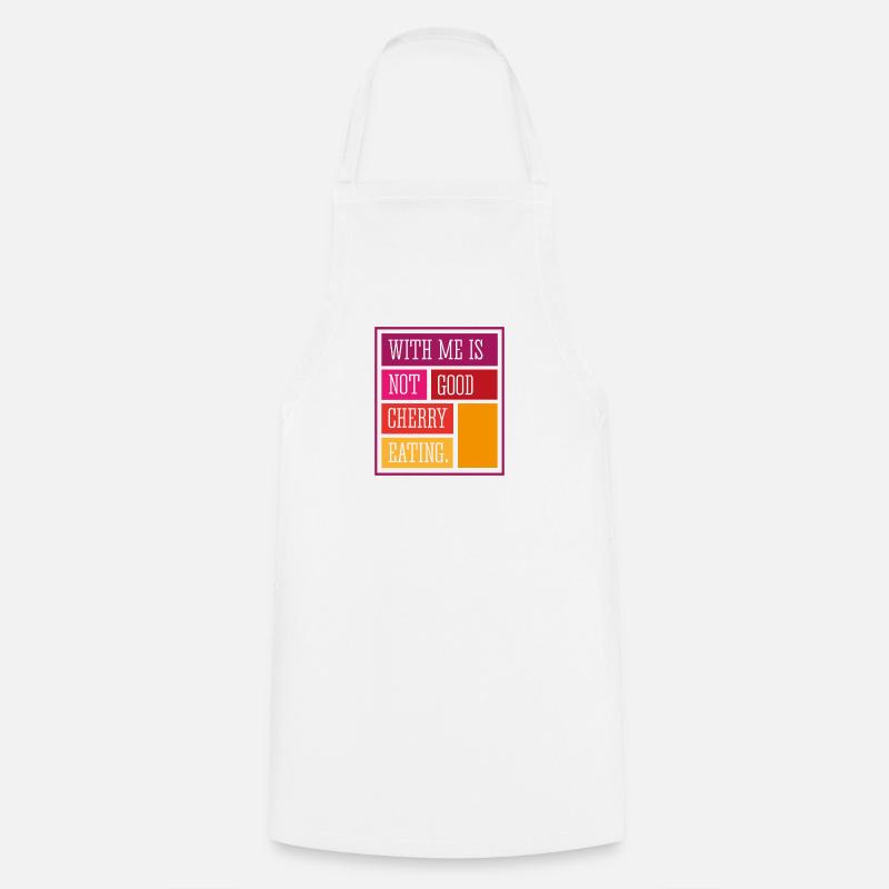 Cherry Eating - Cooking Apron - white