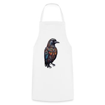 Bohemian Raven Mysticism Couleurs Mandala Design - Tablier de cuisine - blanc - Devant - AI Model Male 185 dark (185cm)