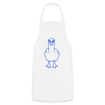 Möwe Mittelfinger Beleidigung Stinkefinger frech - Kochschürze - Weiß - Vorne - AI Model Male 185 dark (185cm)